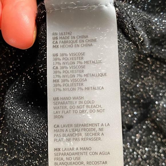 MILANO Black Silver Metallic Pleated A-line Midi Skirt! 🖤 - Picture 12 of 15